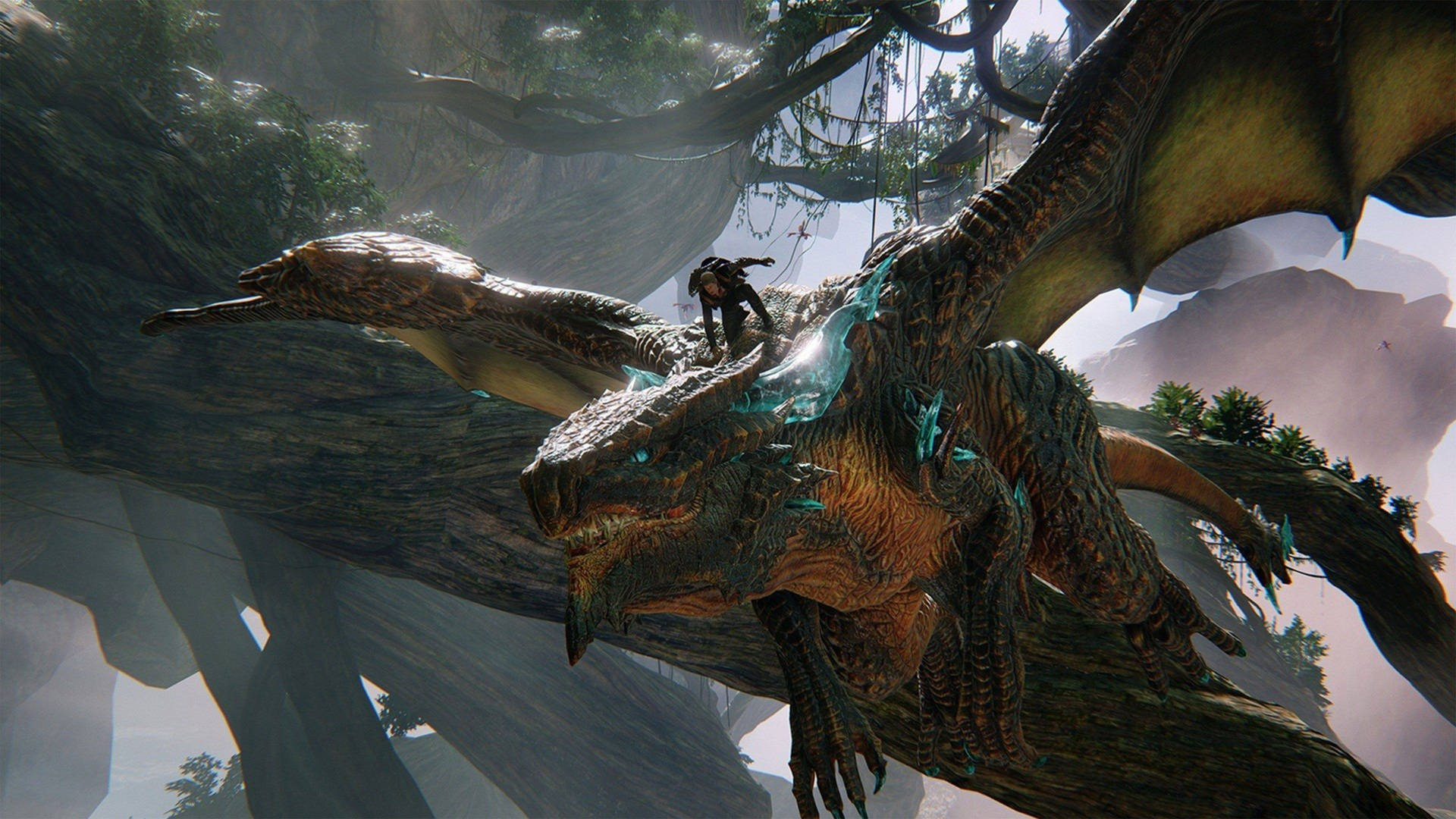 A dragon soaring through the sky in 4k Wallpaper