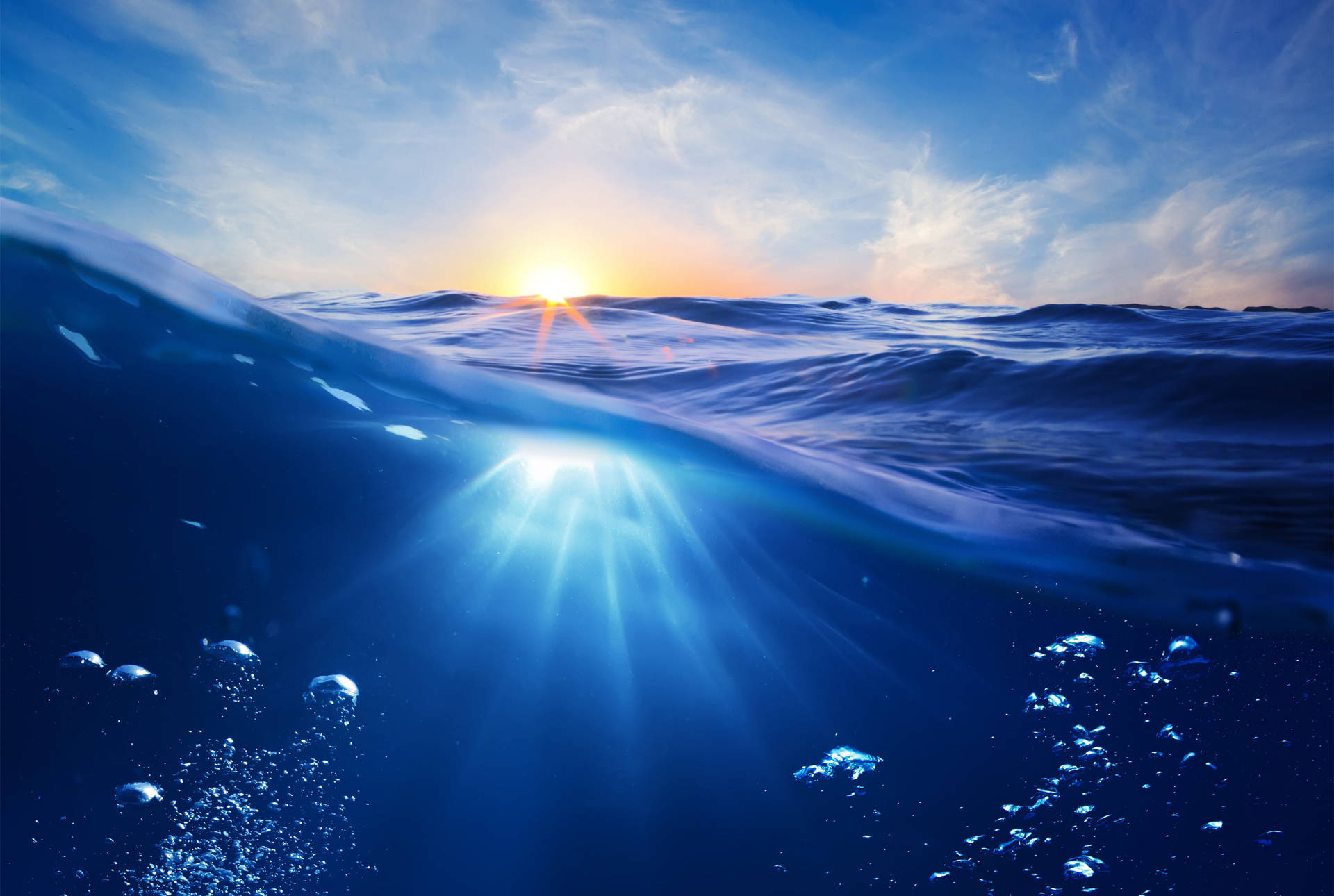 Enjoying a Sunset from the Beach Wallpaper