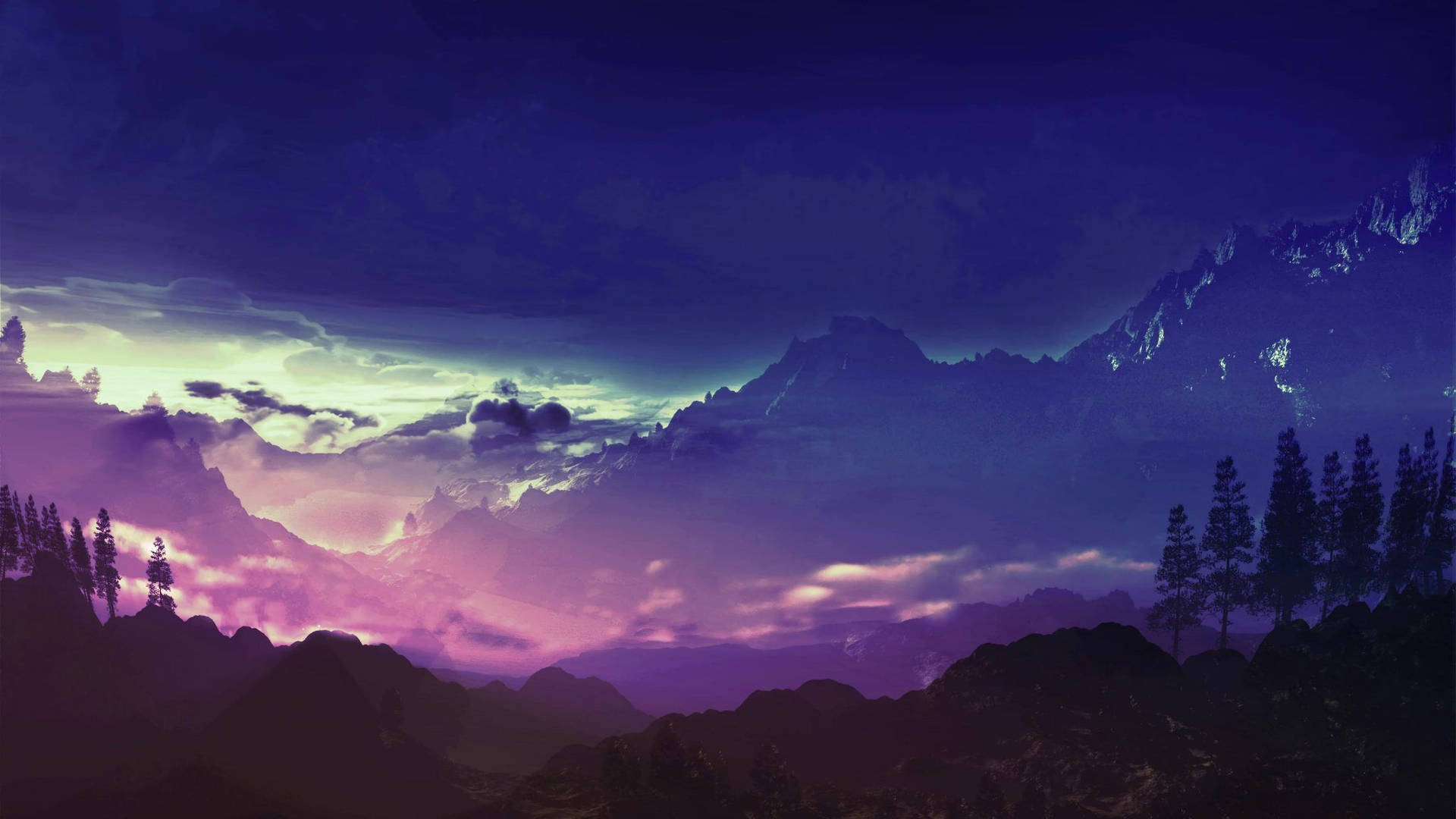Stunning view of majestic snow-capped mountains beneath a breathtaking blue sky Wallpaper